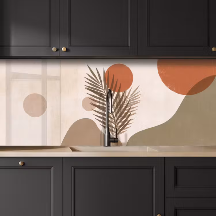 Keuken achterwand - Planten - Bladeren - Abstract - Modern - Beige — 6