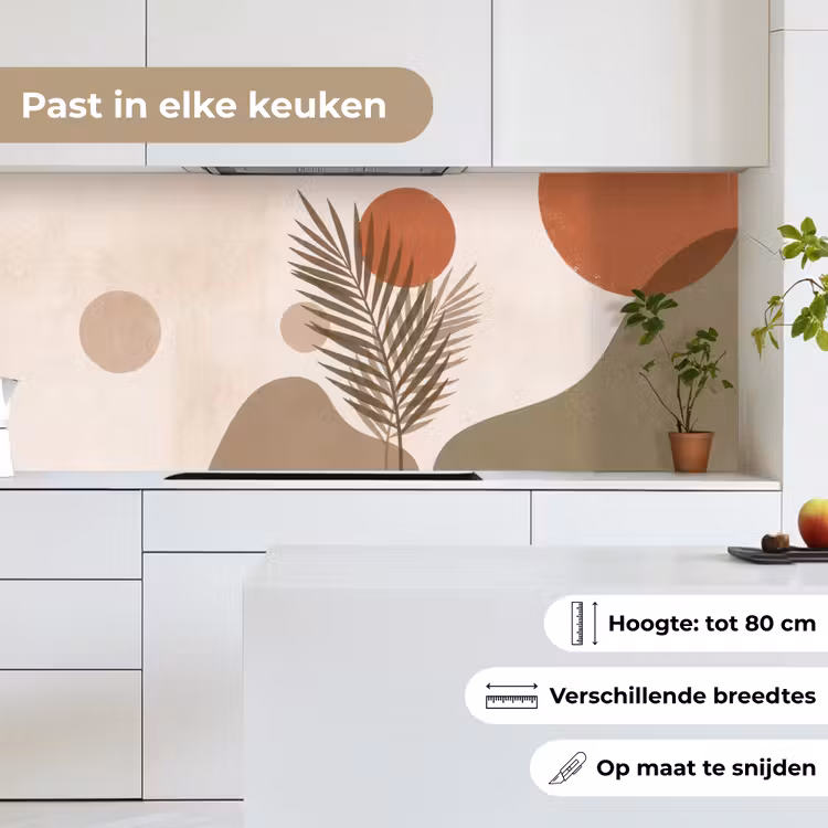 Keuken achterwand - Planten - Bladeren - Abstract - Modern - Beige — 7