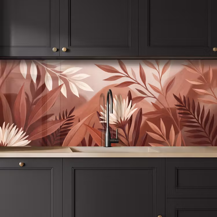 Keuken achterwand - Planten - Bladeren - Botanisch - Modern - Bruin — 6