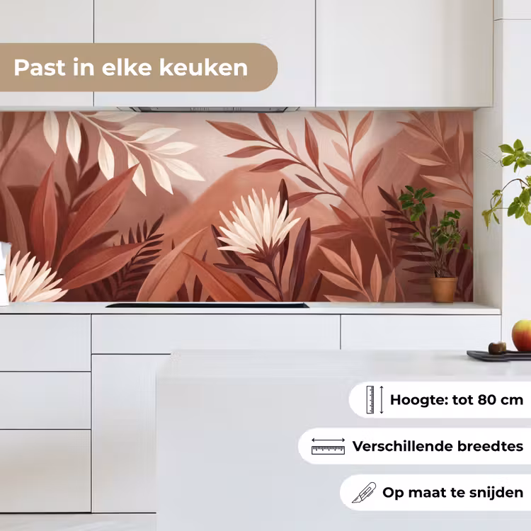Keuken achterwand - Planten - Bladeren - Botanisch - Modern - Bruin — 7