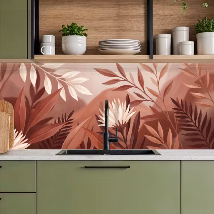 Keuken achterwand - Planten - Bladeren - Botanisch - Modern - Bruin — 8