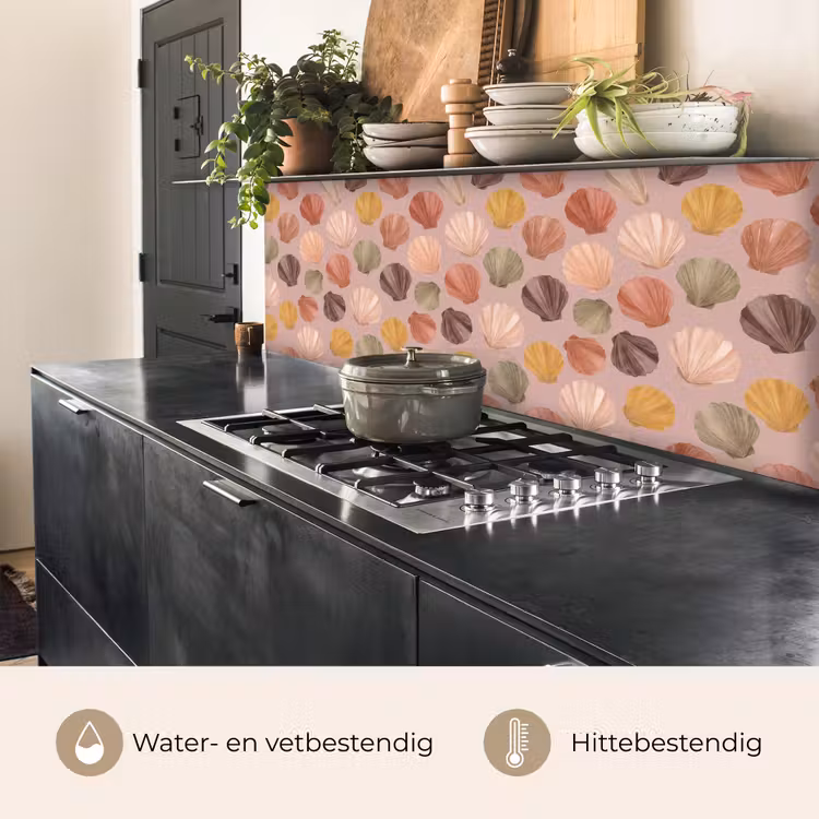 Keuken achterwand - Schelp - Patroon - Zee - Aquarel - Aardetinten — 5