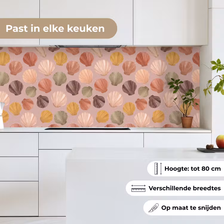 Keuken achterwand - Schelp - Patroon - Zee - Aquarel - Aardetinten — 7