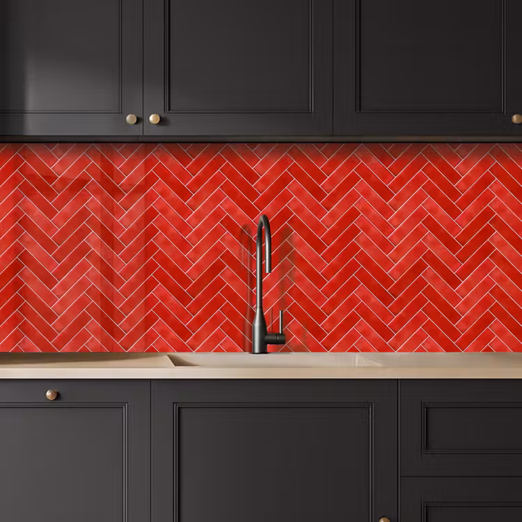 Keuken achterwand - Visgraat - Tegel - Rood — 6