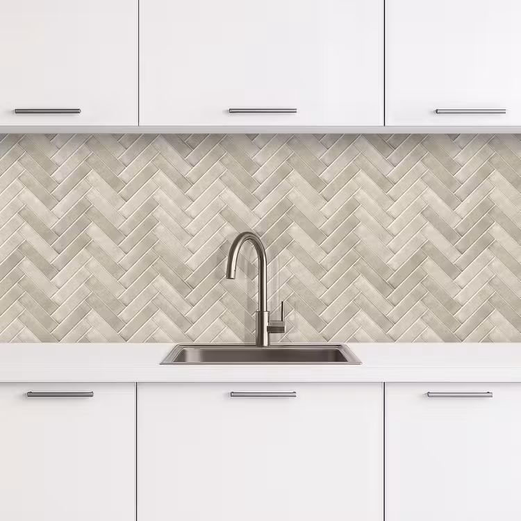 Keuken achterwand - Visgraat - Wandtegel - Beige — 4
