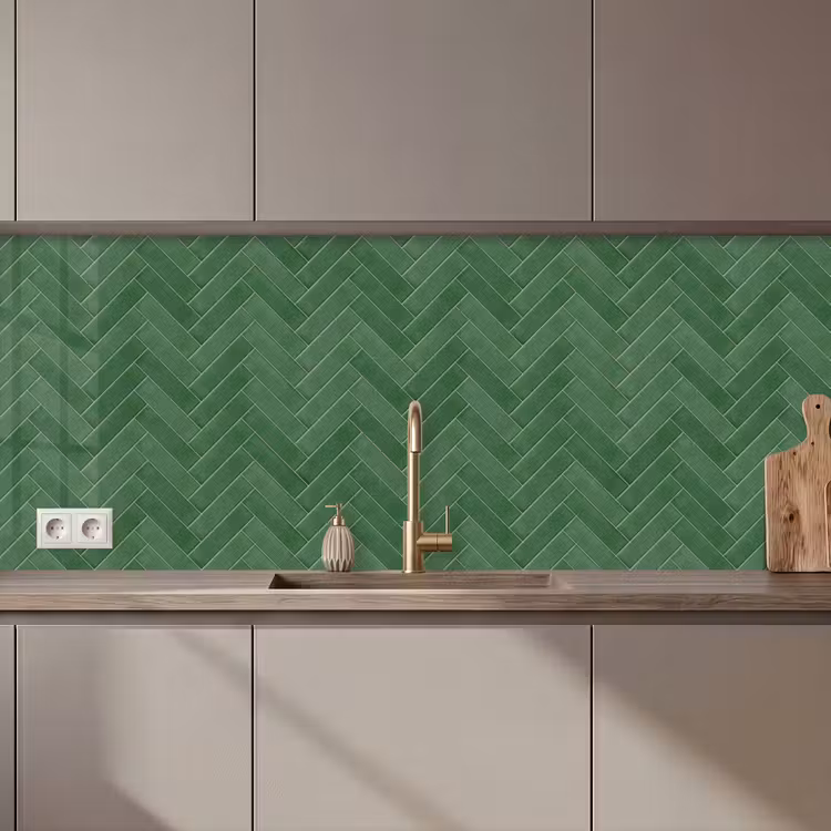 Keuken achterwand - Visgraat - Wandtegel - Bosgroen — 1