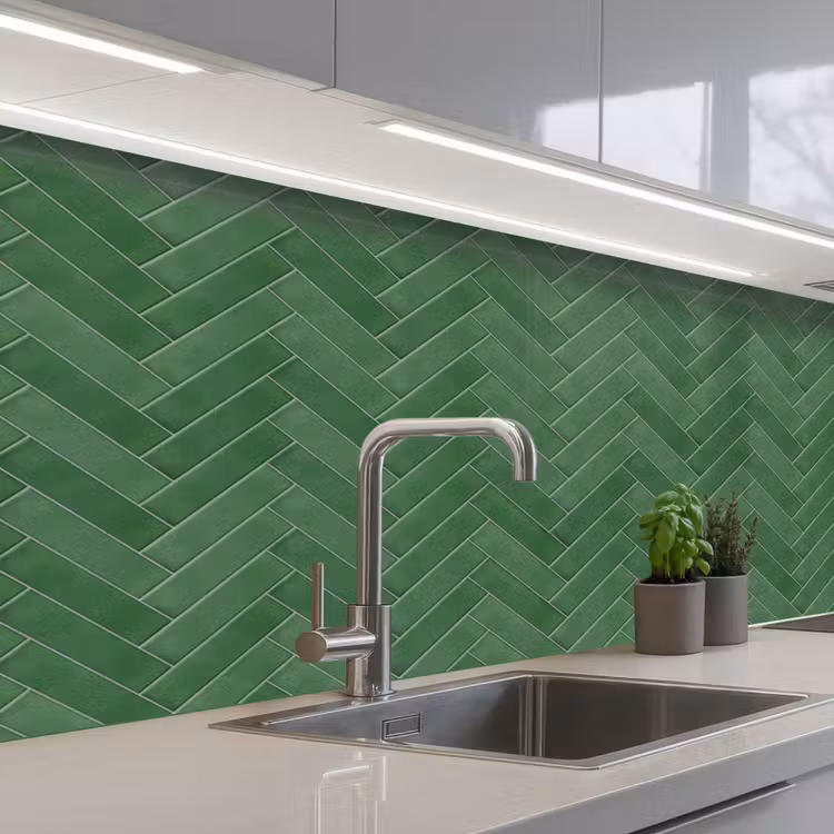 Keuken achterwand - Visgraat - Wandtegel - Bosgroen — 2