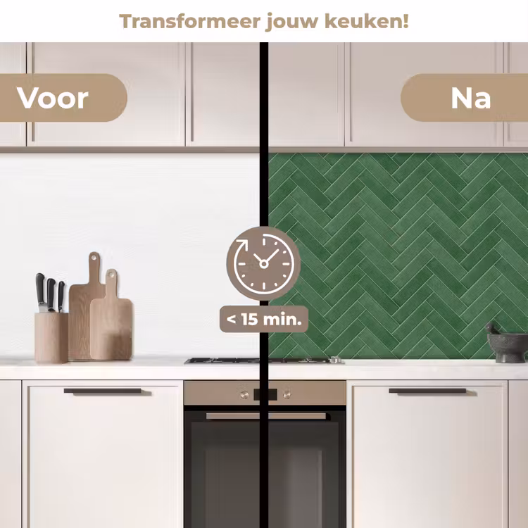 Keuken achterwand - Visgraat - Wandtegel - Bosgroen — 3