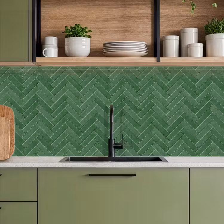 Keuken achterwand - Visgraat - Wandtegel - Bosgroen — 8