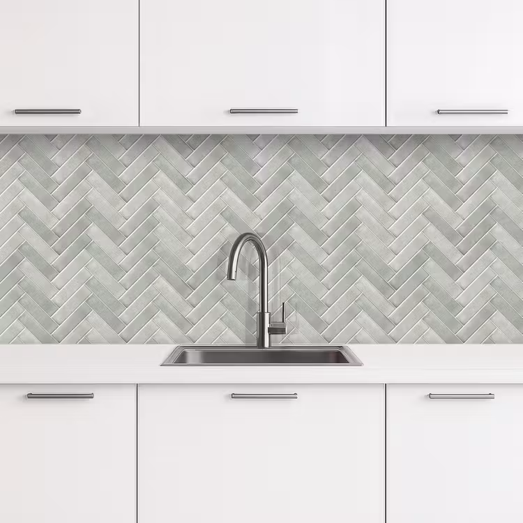 Keuken achterwand - Visgraat - Wandtegel - Grijs — 4