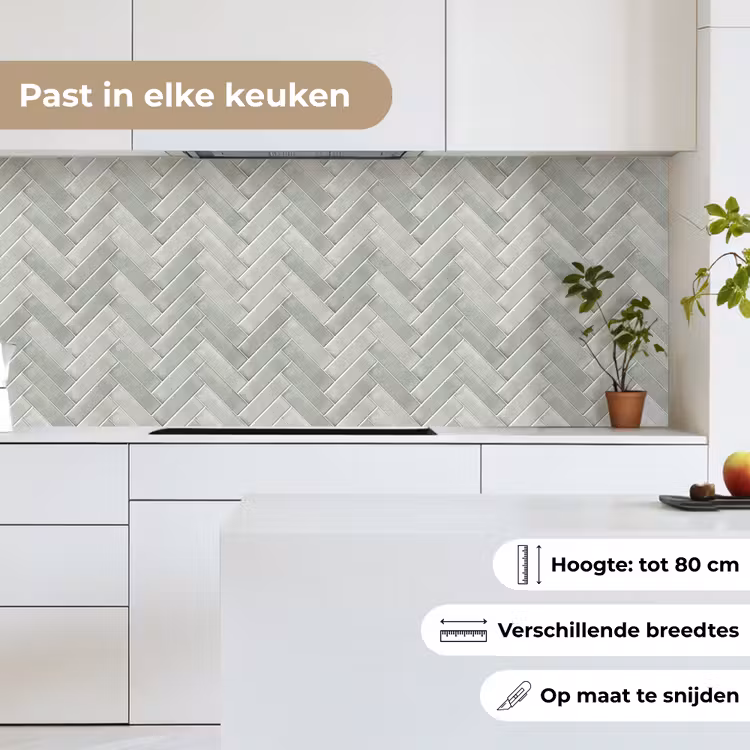 Keuken achterwand - Visgraat - Wandtegel - Grijs — 7