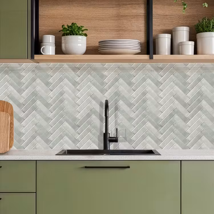 Keuken achterwand - Visgraat - Wandtegel - Grijs — 8