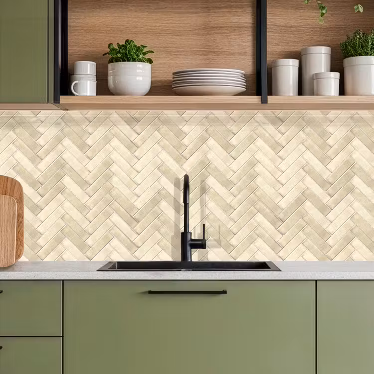 Keuken achterwand - Visgraat - Wandtegel - Licht Beige — 8