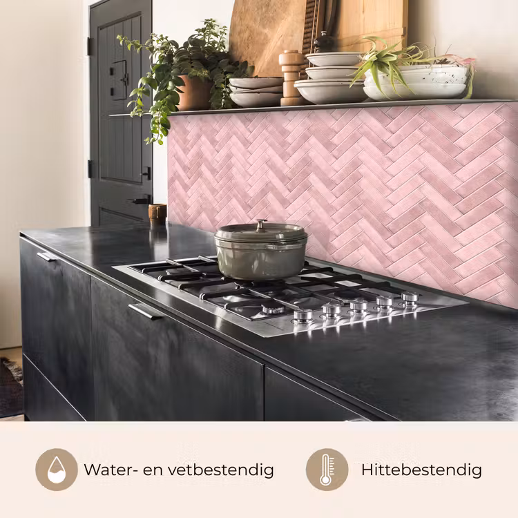 Keuken achterwand - Visgraat - Wandtegel - Lichtroze — 5