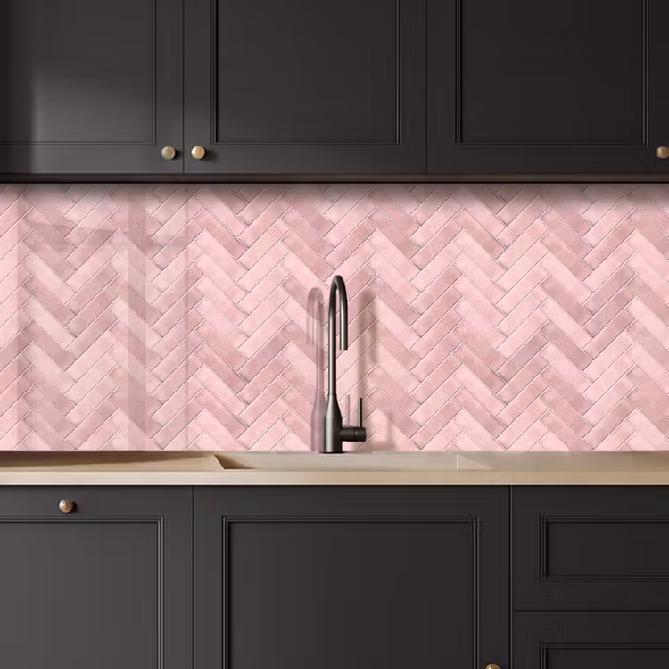 Keuken achterwand - Visgraat - Wandtegel - Lichtroze — 6