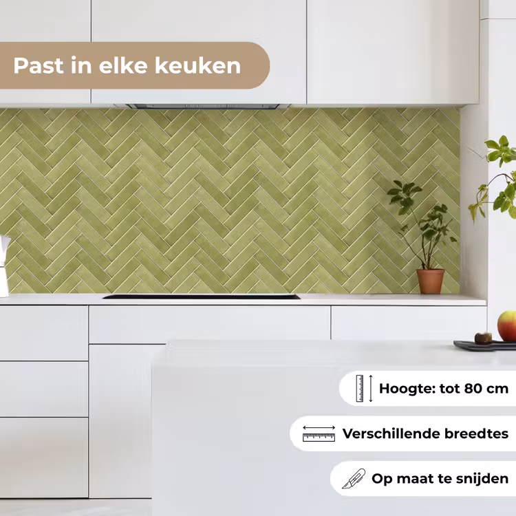 Keuken achterwand - Visgraat - Wandtegel - Olijfgroen — 7
