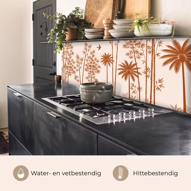 Keuken achterwand - Vogel - Boom - Tropisch - Minimalistisch - Bruin — 5