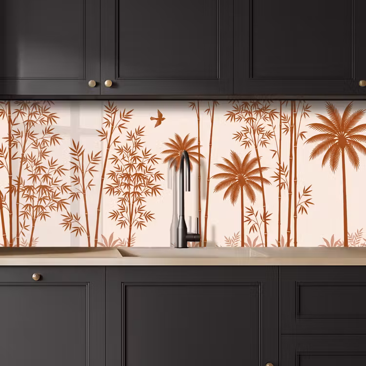 Keuken achterwand - Vogel - Boom - Tropisch - Minimalistisch - Bruin — 6