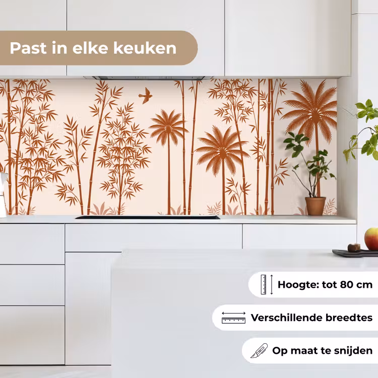Keuken achterwand - Vogel - Boom - Tropisch - Minimalistisch - Bruin — 7