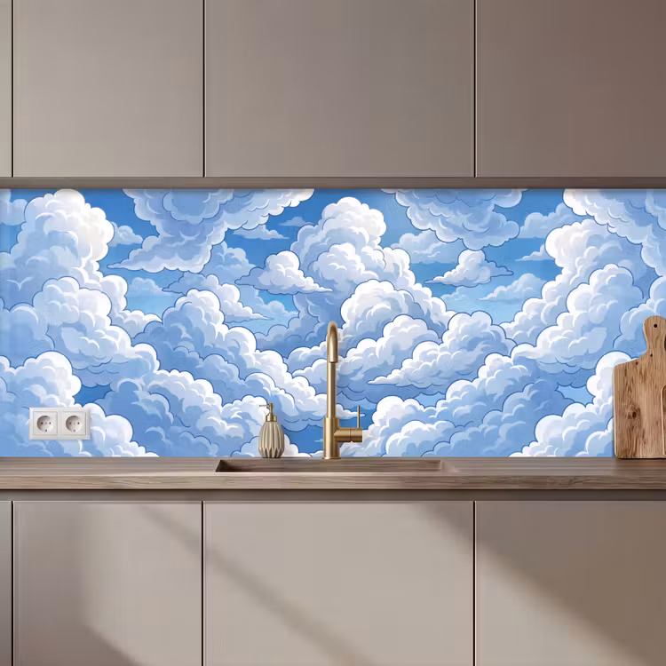 Keuken achterwand - Wolken - Hemel - Abstract - Wit — 1