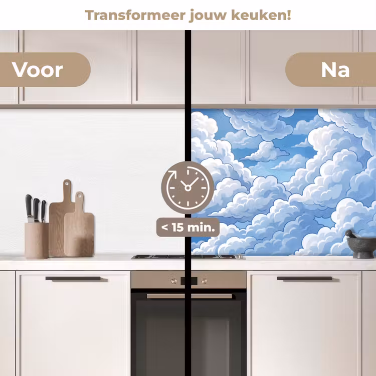 Keuken achterwand - Wolken - Hemel - Abstract - Wit — 3