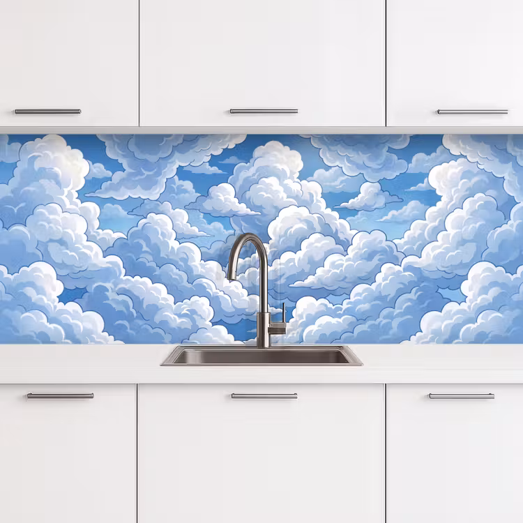 Keuken achterwand - Wolken - Hemel - Abstract - Wit — 4