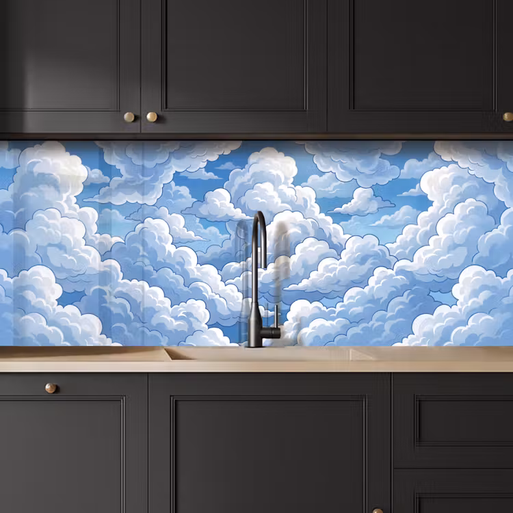 Keuken achterwand - Wolken - Hemel - Abstract - Wit — 6