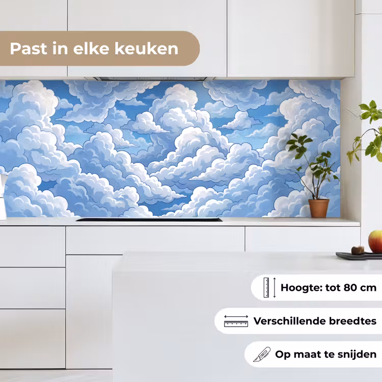 Keuken achterwand - Wolken - Hemel - Abstract - Wit — 7