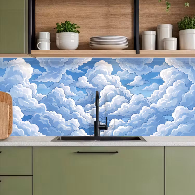 Keuken achterwand - Wolken - Hemel - Abstract - Wit — 8