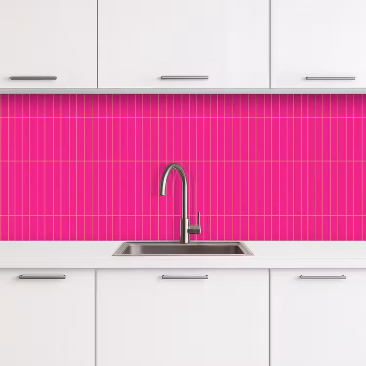 Keuken achterwand - Patroon - Tegel - Magenta - Roze — 4