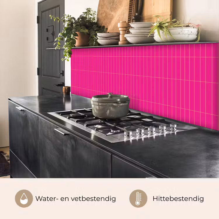 Keuken achterwand - Patroon - Tegel - Magenta - Roze — 5