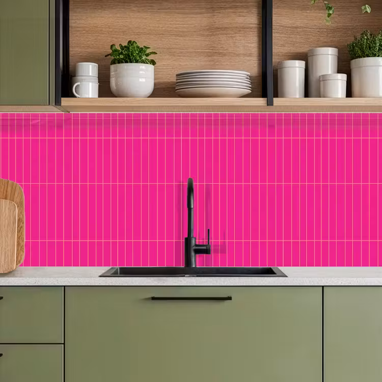Keuken achterwand - Patroon - Tegel - Magenta - Roze — 8