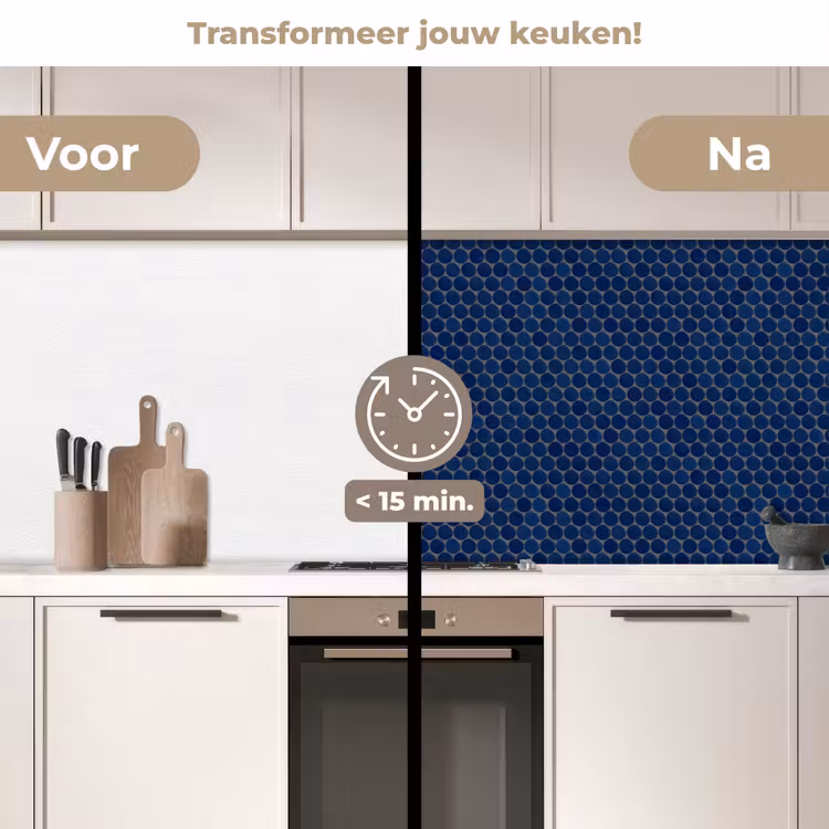 Keuken achterwand - Penny - Mozaïek - Donkerblauw — 3