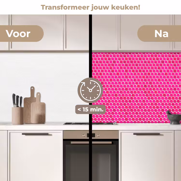 Keuken achterwand - Penny - Mozaïek - Felroze — 3