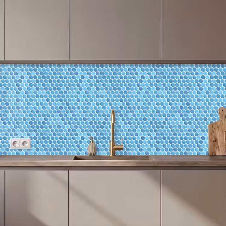 Keuken achterwand - Penny - Mozaïek - Lichtblauw — 1