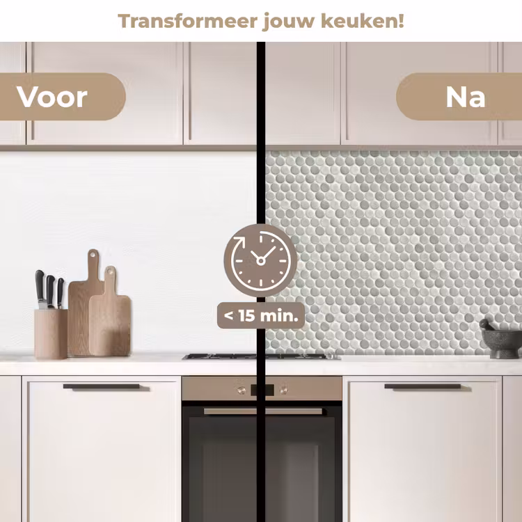 Keuken achterwand - Penny - Mozaïek - Lichtgrijs — 3