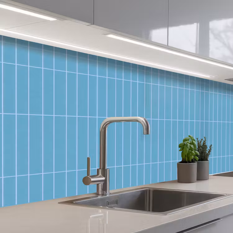 Keuken achterwand - Tegel - Langwerpig - Patroon - Blauw — 2
