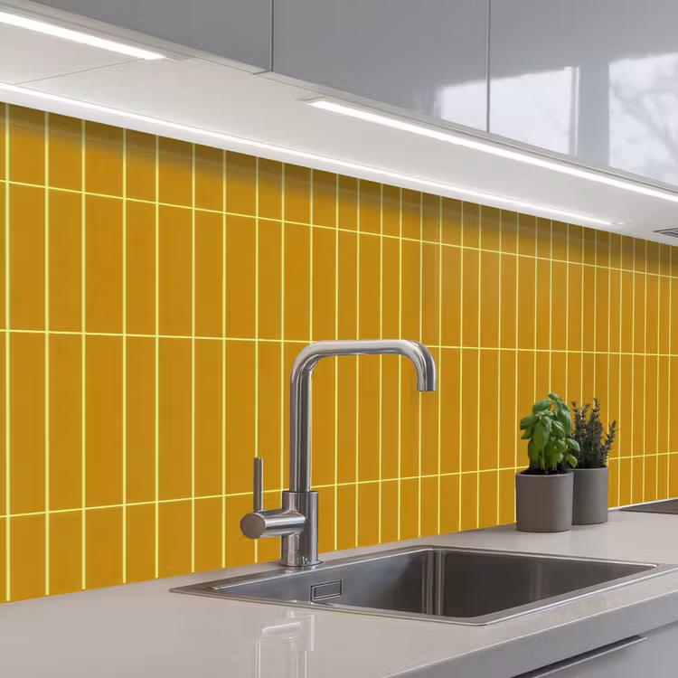 Keuken achterwand - Tegels - Verticaal - Mosterdgeel — 2