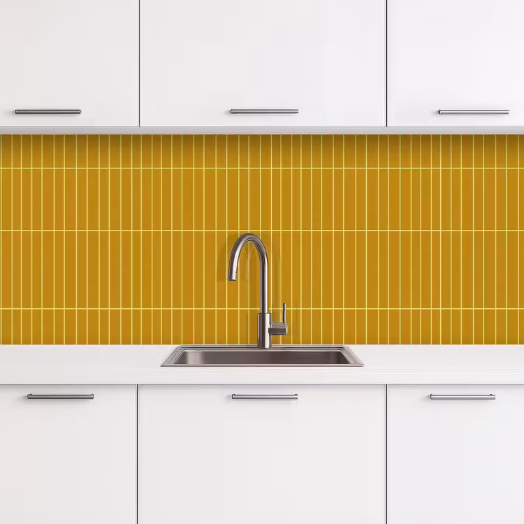 Keuken achterwand - Tegels - Verticaal - Mosterdgeel — 4