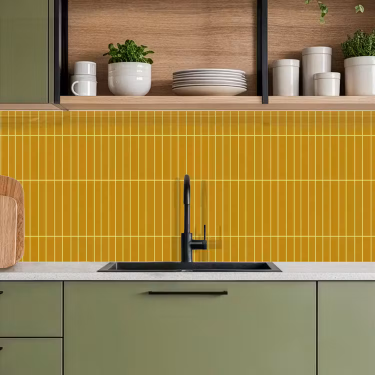 Keuken achterwand - Tegels - Verticaal - Mosterdgeel — 8