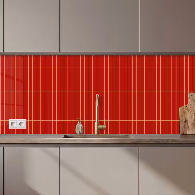 Keuken achterwand - Verticaal - Wandtegel - Helderrood — 1