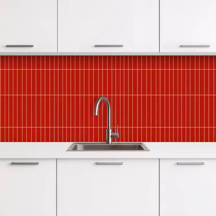 Keuken achterwand - Verticaal - Wandtegel - Helderrood — 4