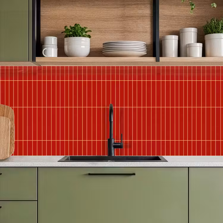Keuken achterwand - Verticaal - Wandtegel - Helderrood — 8