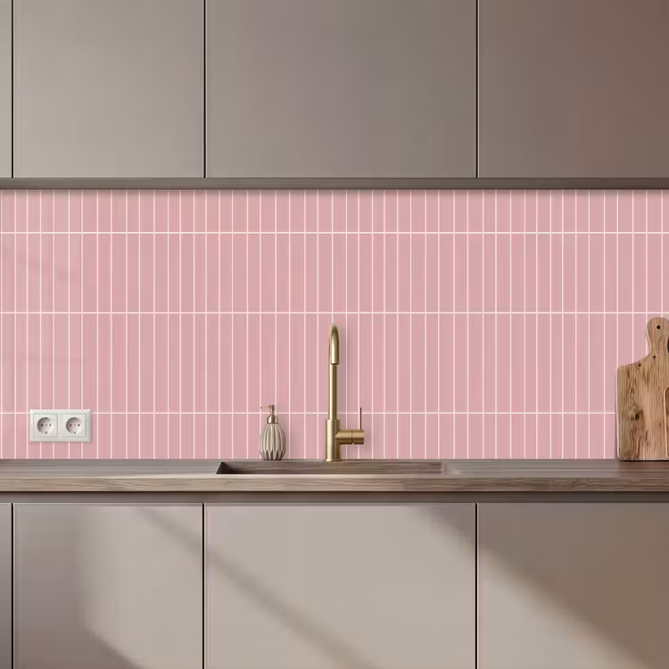 Keuken achterwand - Verticaal - Wandtegel - Lichtroze — 1