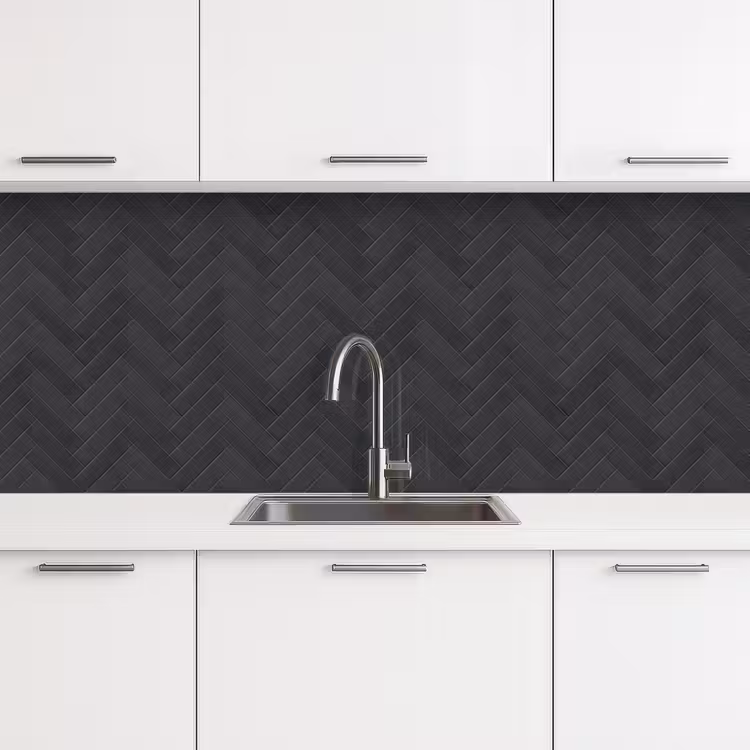 Keuken achterwand - Visgraat - Wandtegel - Donkergrijs — 4