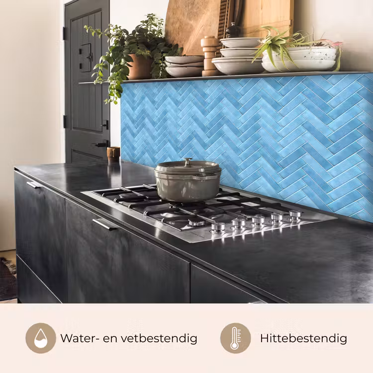 Keuken achterwand - Visgraat - Wandtegel - Lichtblauw — 5