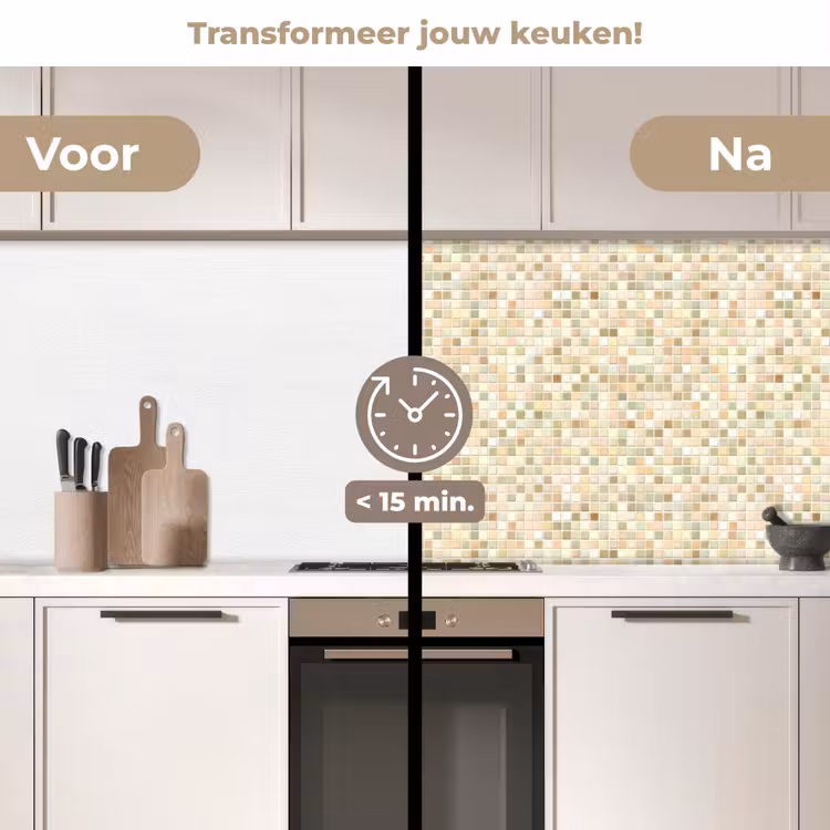 Keuken achterwand - Mozaïek - Patroon - Beige — 3