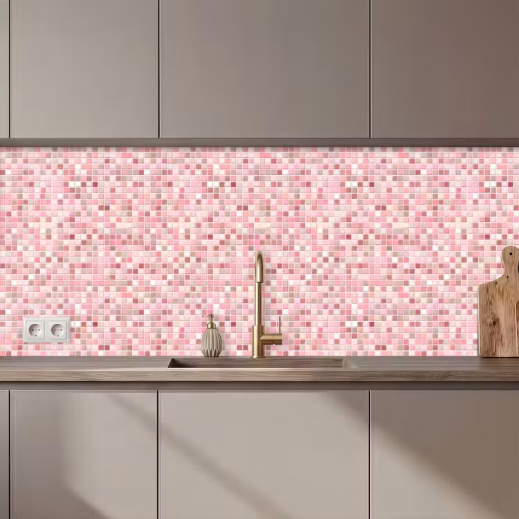 Keuken achterwand - Mozaïek - Patroon - Roze — 1