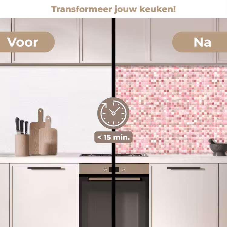 Keuken achterwand - Mozaïek - Patroon - Roze — 3