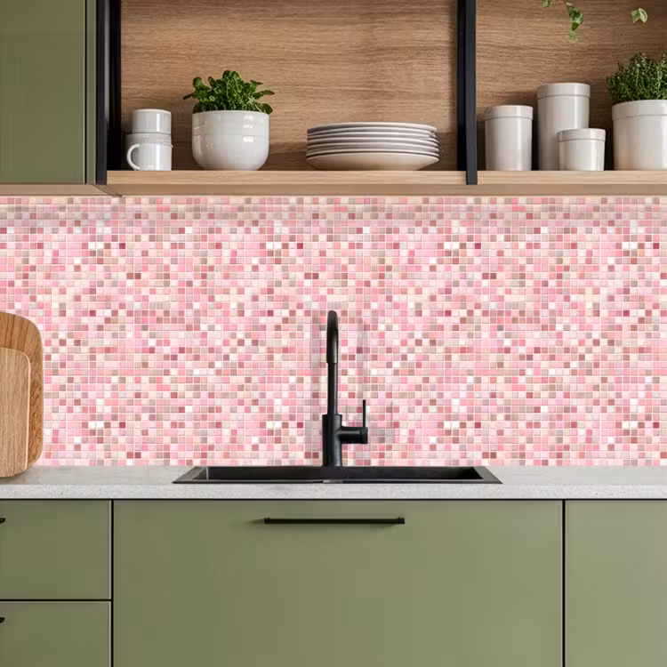 Keuken achterwand - Mozaïek - Patroon - Roze — 8